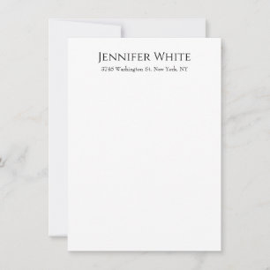Classical Plain Elegant Black & White Minimalist Card
