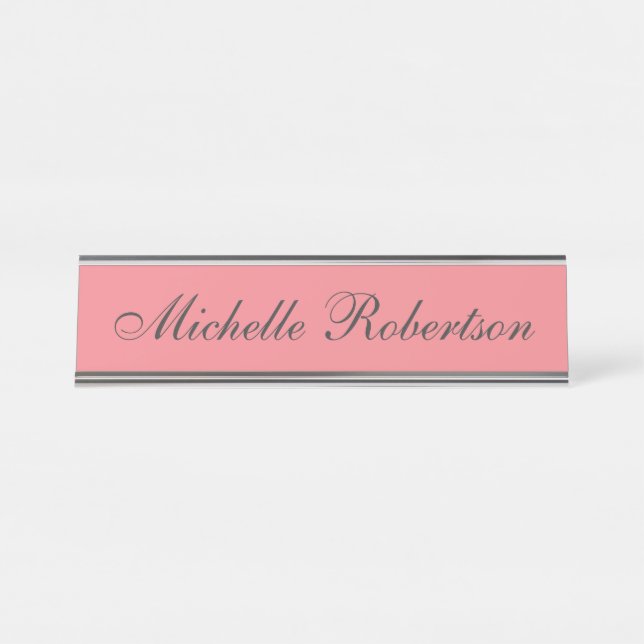 Classical Plain Minimalist Add Own Name Desk Name Plate (Front)