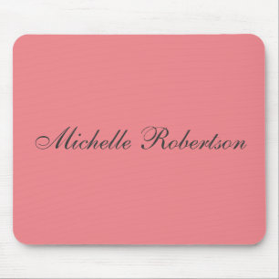 Classical Plain Minimalist Add Own Name Mouse Pad