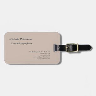 Classical Plain Minimalist Simple Luggage Tag