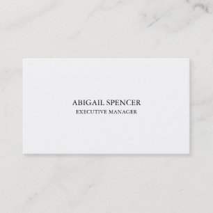 Classical Plain Simple Black White Professional Business Card