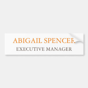 Classical Plain Simple Clean Professional Business Bumper Sticker