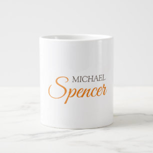 Classical Plain Simple Clean Professional Name Large Coffee Mug