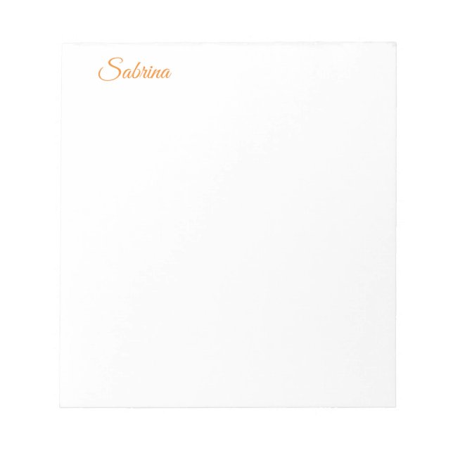 Classical Plain Simple Clean Professional Name Notepad (Front)