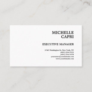 Classical Plain Simple Minimalist Contemporary Business Card