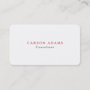 Classical Plain White Professional Creation Business Card