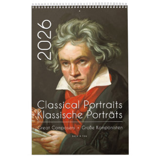 Classical Portraits of 12 Composers, 2026 Calendar