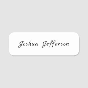 Classical Professional Creative Plain Black White Name Tag