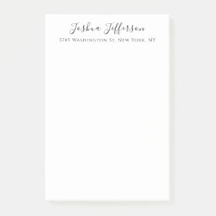 Classical Professional Creative Plain Black White Post-it Notes