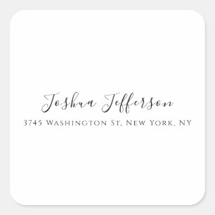 Classical Professional Creative Plain Black White Square Sticker