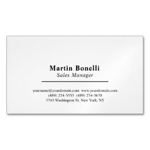 Classical Professional Own Name Information Simple Magnetic Business Card