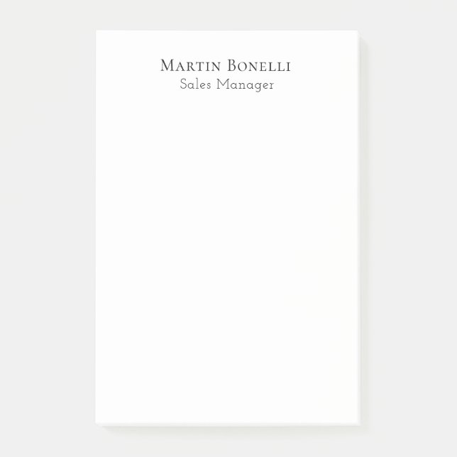 Classical Professional Own Name Information Simple Post-it Notes (Front)