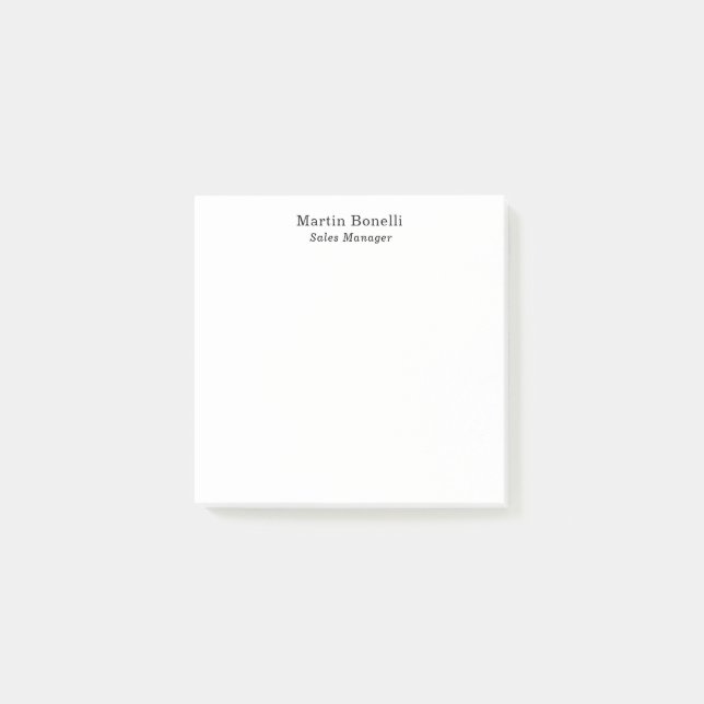 Classical Professional Own Name Information Simple Post-it Notes (Front)