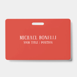 Classical Red Colour Elegant Serif Font Minimalist Badge