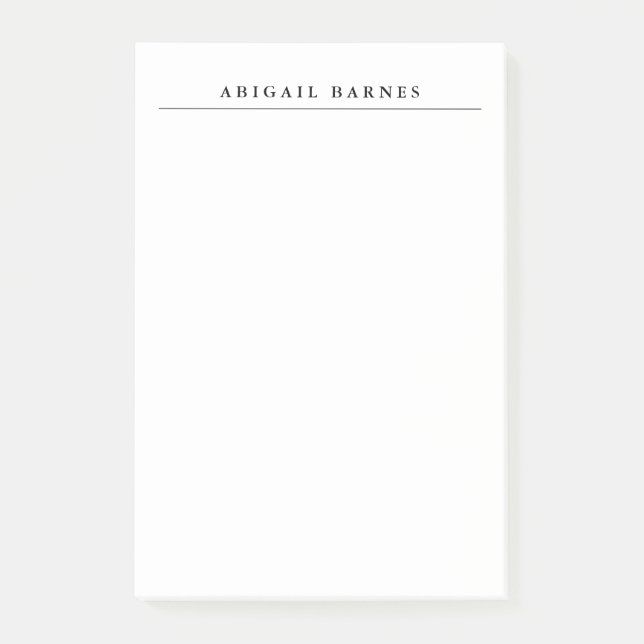 Classical Retro White Minimalist Professional Post-it Notes (Front)