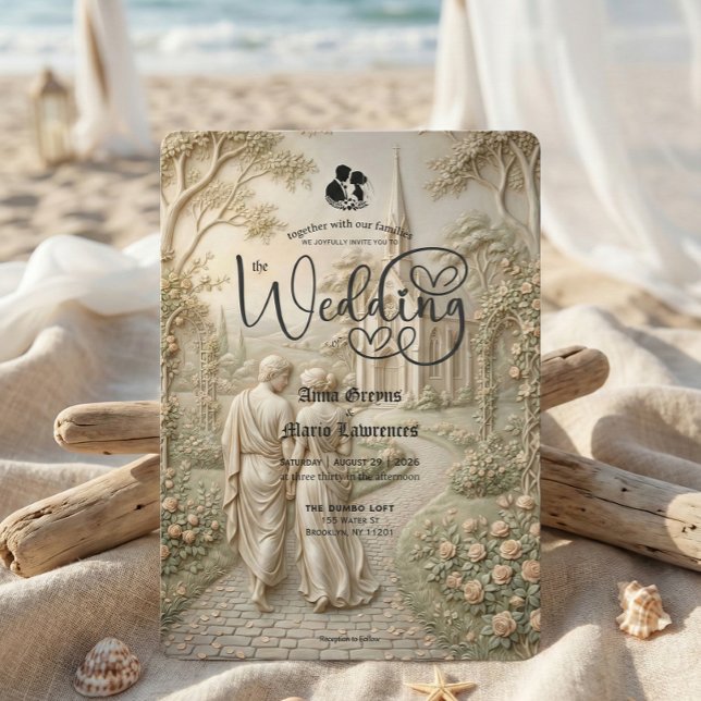 Classical Romantic Old World Chapel Wedding Invitation (Creator Uploaded)