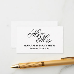 Classical script Mr & Mrs wedding enclosure card