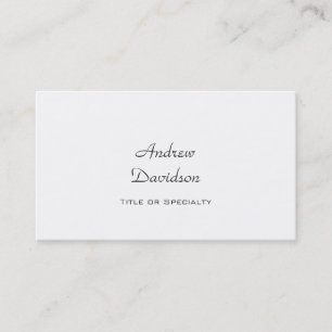 Classical Script Simple Plain Clean Business Card