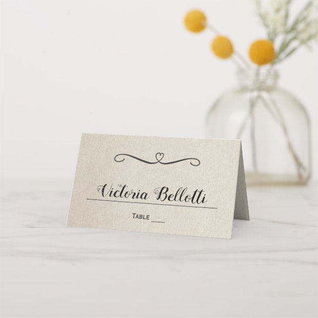 Classical Seating Place Card - kraft paper (Front)