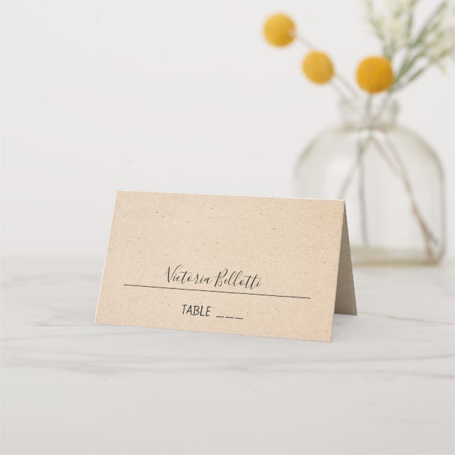 Classical Seating Place Card - kraft paper (Front)