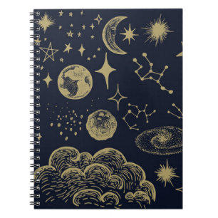 Classical style Sun&Moon&Star Divination Astrology Notebook