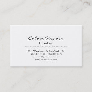 Classical Stylish Professional Plain Black White Business Card
