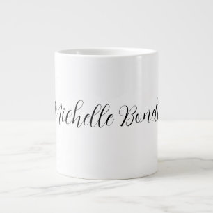 Classical Stylish Script Add Your Name Plain Large Coffee Mug