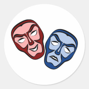 Classical Theatre Face Masks Classic Round Sticker