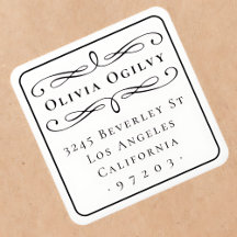 Classical Typography Custom Name Return Address