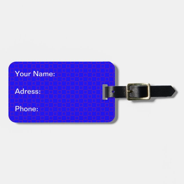Classical vibrant blue with purple Luggage Tag (Front Horizontal)