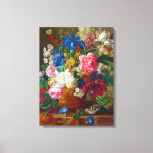 Classical Vintage Flowers Art Painting Canvas Print