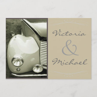 Classical Vintage Motor Wedding Invitation