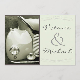Classical Vintage Motor Wedding Invitation