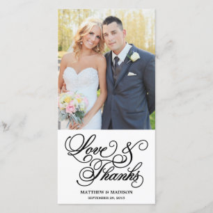 Classical Wedding Thank You Photo Card