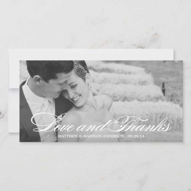 Classical | Wedding Thank You Photo Card (Front)