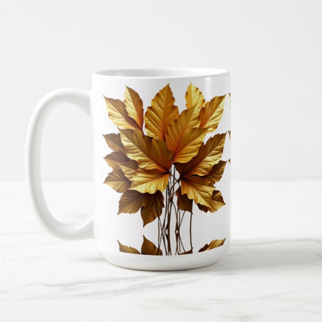 CLASSICAL WHITE CANECA - GOLD SHEET COFFEE MUG (Left)