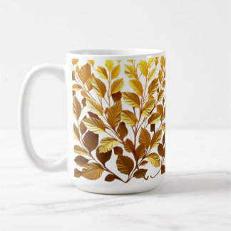 CLASSICAL WHITE CANECA - LEAVES/TOM GOLD COFFEE MUG