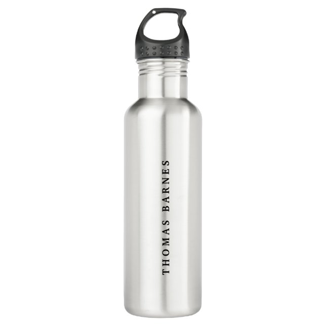 Classical White Minimalist Plain Elegant 710 Ml Water Bottle (Front)