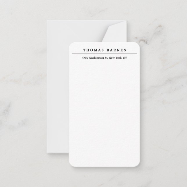 Classical White Minimalist Plain Elegant Card (Front)