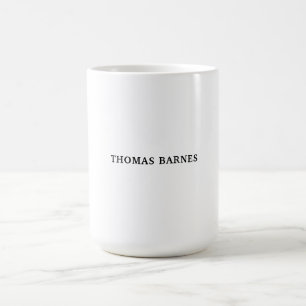 Classical White Minimalist Plain Elegant Coffee Mug