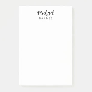 Classical White Minimalist Plain Elegant Post-it Notes