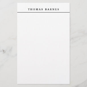 Classical White Minimalist Plain Elegant Stationery