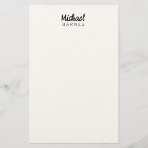 Classical White Minimalist Plain Elegant Stationery