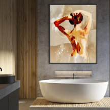 Classical Woman's Back Holding Her Hair Painting