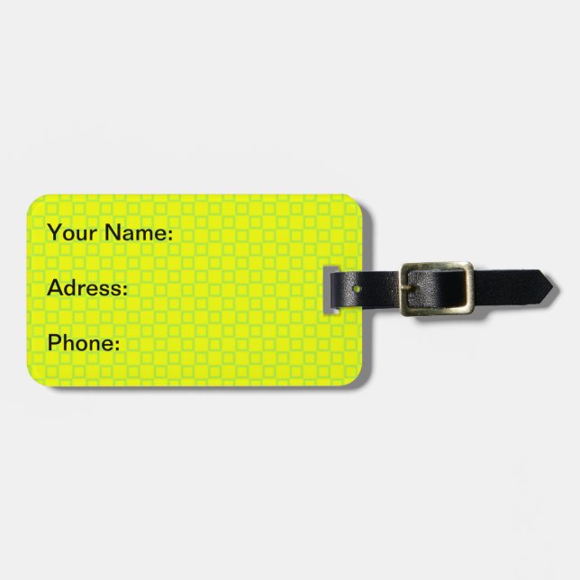 Classical yellow and mint green Luggage Tag (Front Horizontal)
