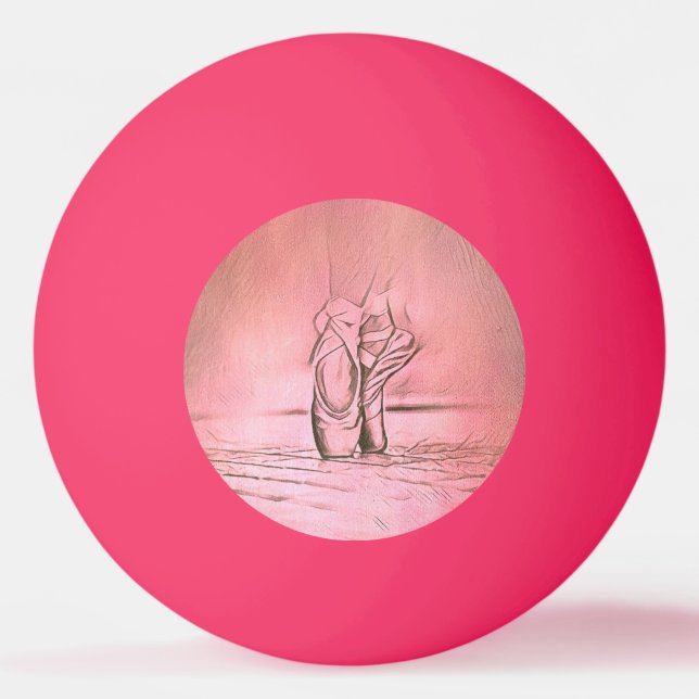 Classically Elegant Pink Ballerina Feet Ping Pong Ball (Front)