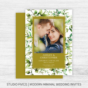 Classically Elegant Rustic Floral Border Wedding Save The Date