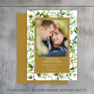 Classically Elegant Rustic Floral Border Wedding Save The Date