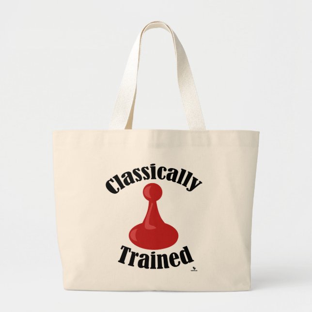 Classically Trained Board Game Version Art Slogan Large Tote Bag (Front)