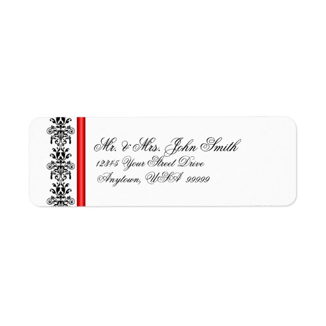Classico Red Return Address Label (Front)